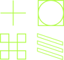 LayerCake - Quadrant Shape Micrographics - Green