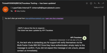 Email verification example