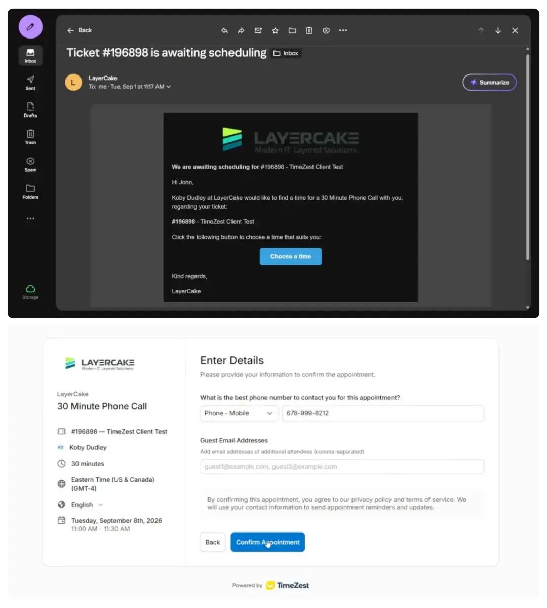 TimeZest scheduling email and appointment selector TimeZest scheduling email and appointment selector
